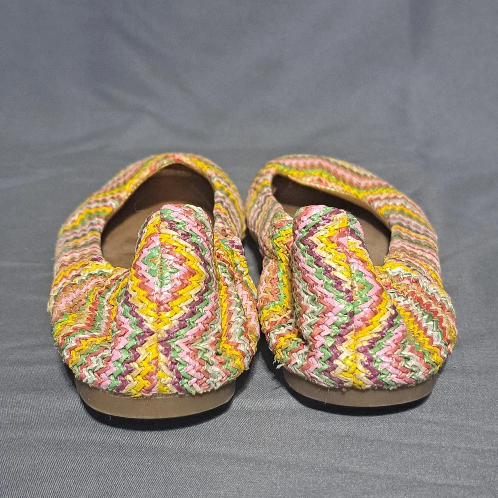BCBG Paris PL-MAGIE Multi-Color Woven Chevron‎ Slip On Ballet Flats /US 5.5 B